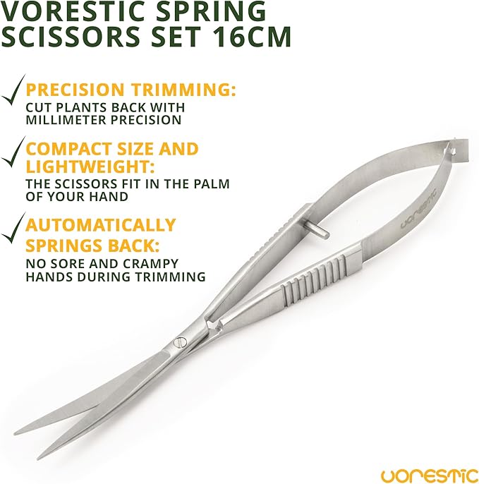 VORESTIC Aquascaping Scissors - 6.3 Inch, Terrarium & Aquarium Scissors for Plants