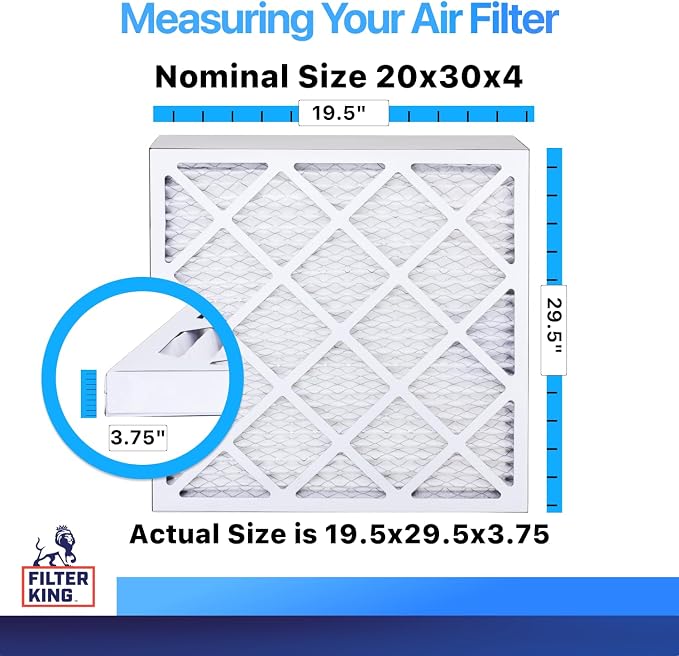 Filter King 20x30x4 Air Filter | 4-PACK | MERV 8 HVAC Pleated A/C Furnace