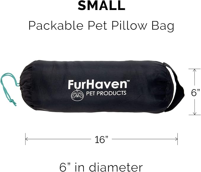 Furhaven Outdoor Travel Dog Bed for Small Dogs w/ Carry Bag, Washable & Foldable, Great for Crates & Kennels - Trail Pup Travel Pillow Mat w/ Stuff Sack Bag - Flame Red/True Blue, Small