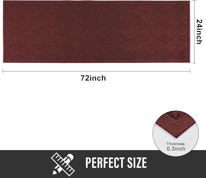 HIYARD Durable Front Door Mat, Absorbent Muddy Dirt Resist Welcome Door Mats