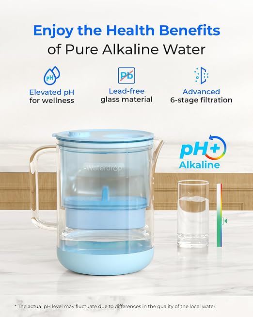 Waterdrop Glass Alkaline Water Filter Pitcher