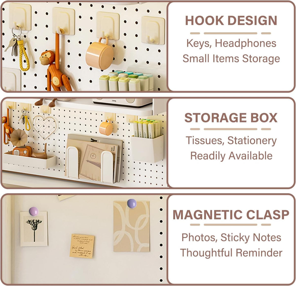 Clamp On Desk Organizer Shelf,Desk Extender Pegboard,White,39.4in