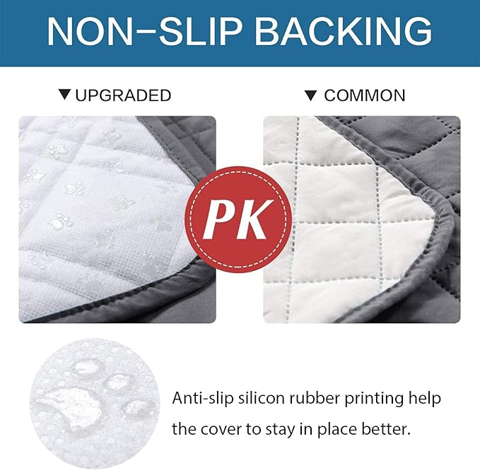 Waterproof Dog Bed Covers for Couch Protection, Water-Resistant Soft Dog Pet Blanket Anti-Slip Dog Blanket for Bed, for Furniture Bed Couch Sofa (Grey,82x82inch)