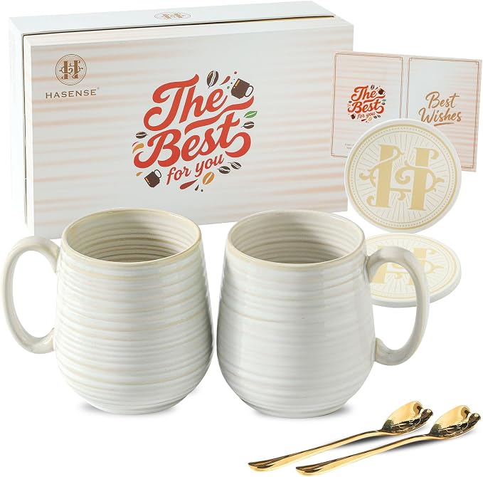 HASENSE Coffee Mugs Set of 2, 20 oz Ceramic Coffee Cups