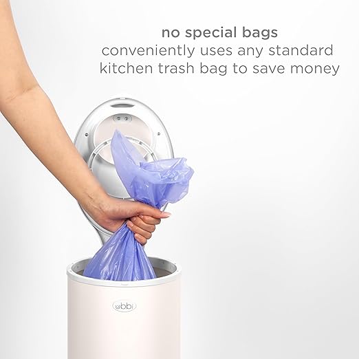 Ubbi Stainless Steel Diaper Pail, Odor Locking, No Special Bag Required, Award-Winning, Registry Must-Have, Ivory