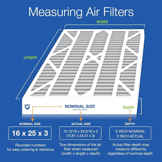 Nordic Pure 16x25x3 MERV 8 Plus Carbon Trion Air Bear Cub Replacement Air