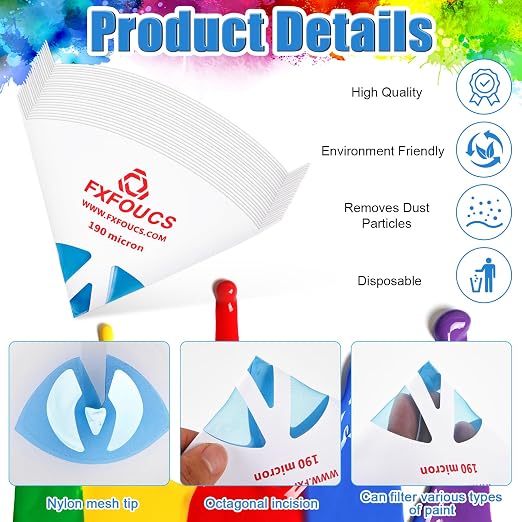100 Pack of Premium Paint Strainers