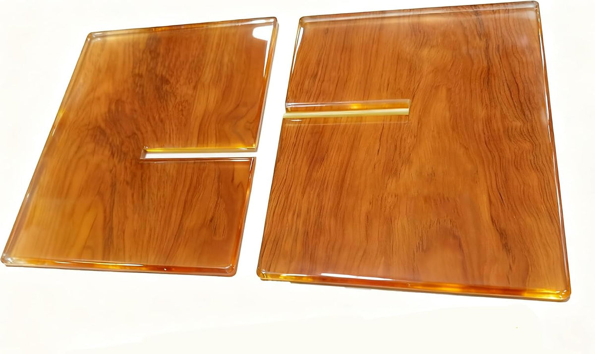 Wood Grain Acrylic Book Stand, X-Shaped Open Book Display Stand & Cookbook Holder for Kitchen Counter, Coffee Table, Bible, Quran, Magazines, Textbooks, Recipes