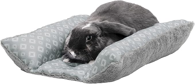 Furhaven Cat Bed for Indoor Cats, Washable w/ Removable Bolsters, For Pets Up to 9 lbs - Plush & Diamond Print Cuddle Loaf Mat - Gray, Small