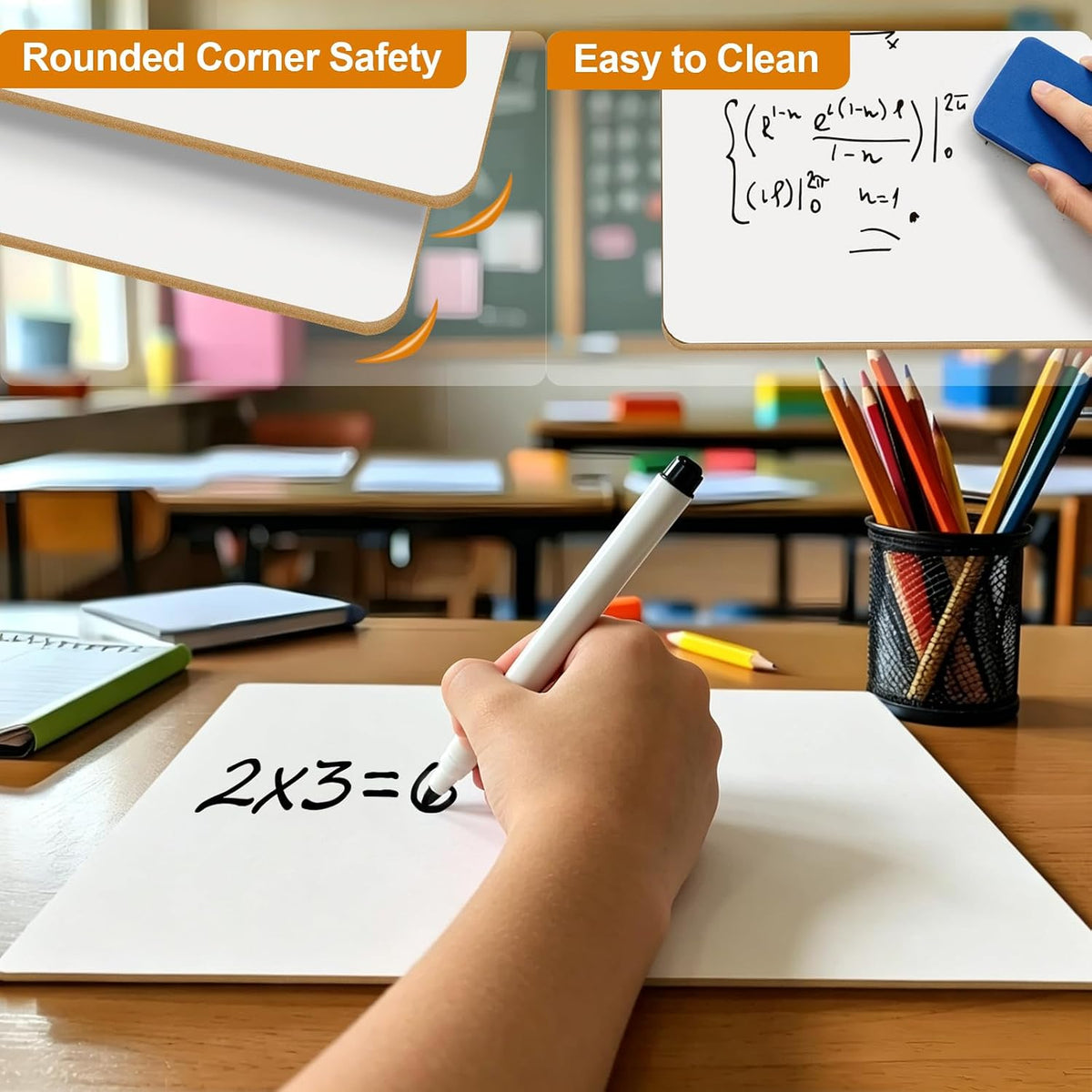 32 Pack 9"X12" Small White Boards for Students,Portable Mini Dry Erase Board,Personal Whiteboard for Classroom with Eraser,Ease to Clean Double Sided Lapboards