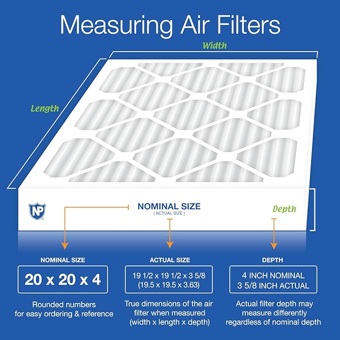 Nordic Pure 20x20x4 Pleated MERV 12 Air Filters 2 Pack
