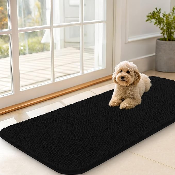 OLANLY Dog Door Mat for Muddy Paws 47x20, Absorbs Moisture and Dirt, Absorbent