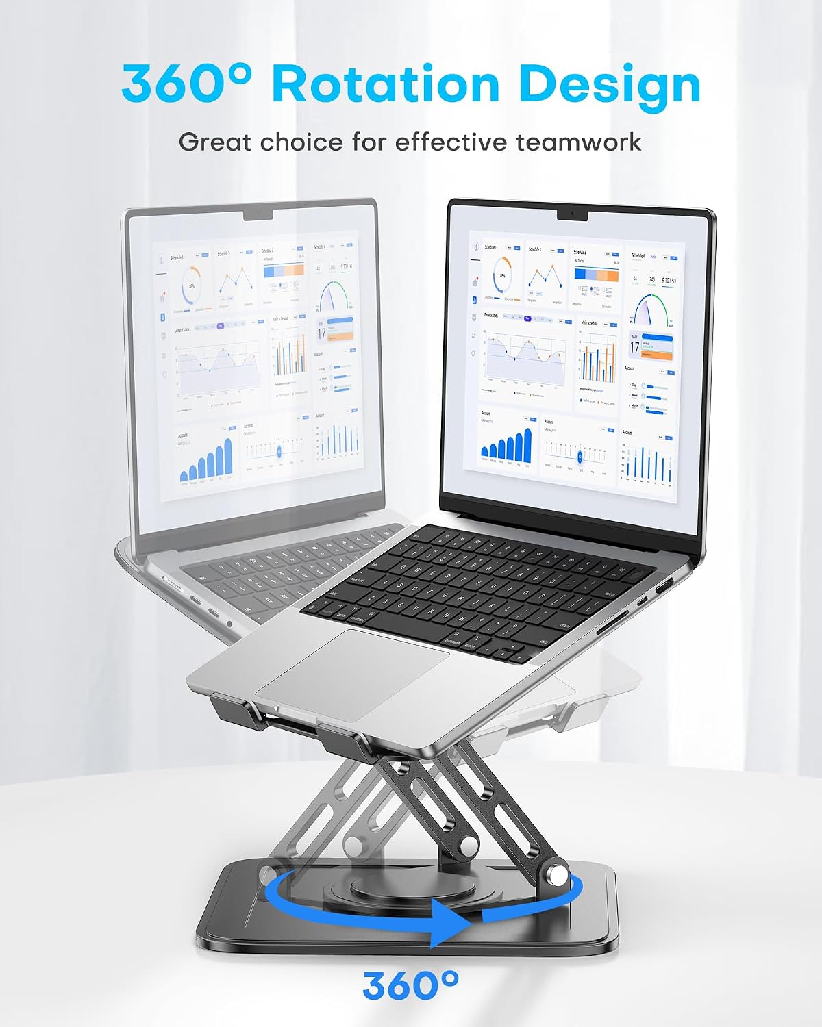LOXP Adjustable Laptop Stand, Computer Stand with 360 Rotating Base