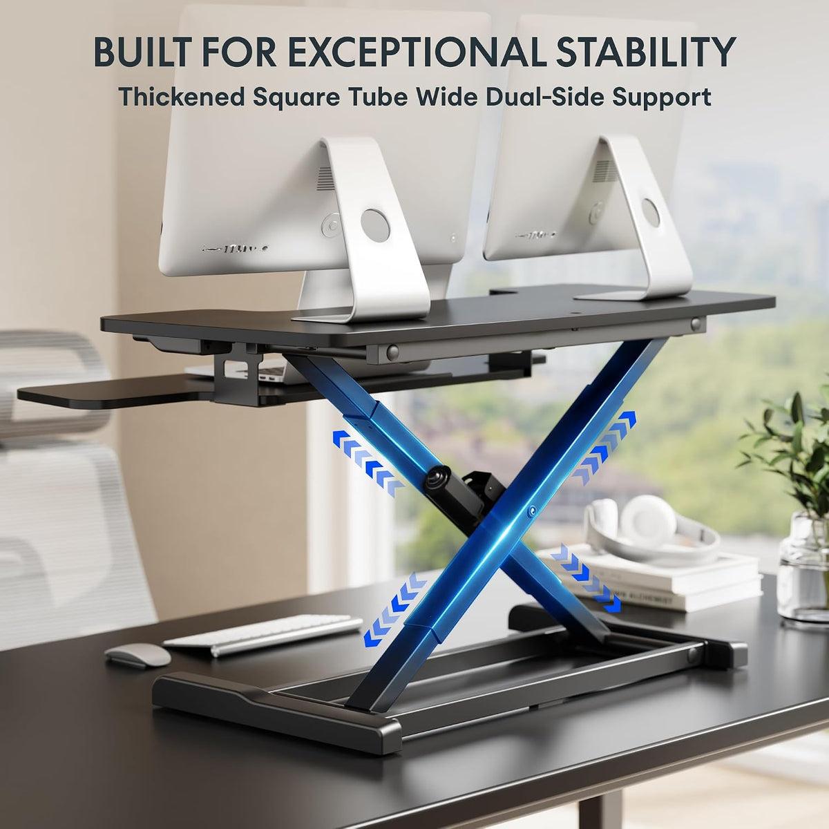 FLEXISPOT 36" Electric Standing Desk Converter, Black