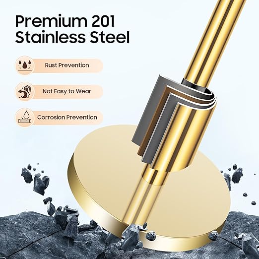 6 Pcs Stanchions with Red Velvet Ropes Set, 4 Red Velvet Ropes and 6 Posts Poles, Hollow Base with Stainless Steel Post for Red Carpet Party Decoration Crowd Control Barriers (Golden)