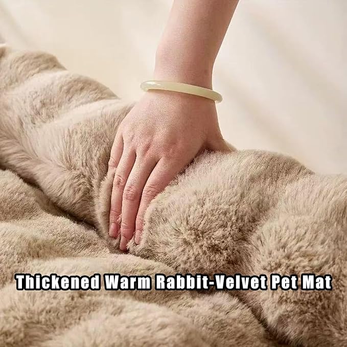 Dream Cloud Pet Sofa Bed, Dream Cloud Pet Sofa Bed Cover, Cozy Rabbit-Velvet Non-Slip Washable Fluffy Plush Pet Mat for Furniture Protection, Soft Couch Bed for Dogs & Cats (Gray, 70X70 CM)