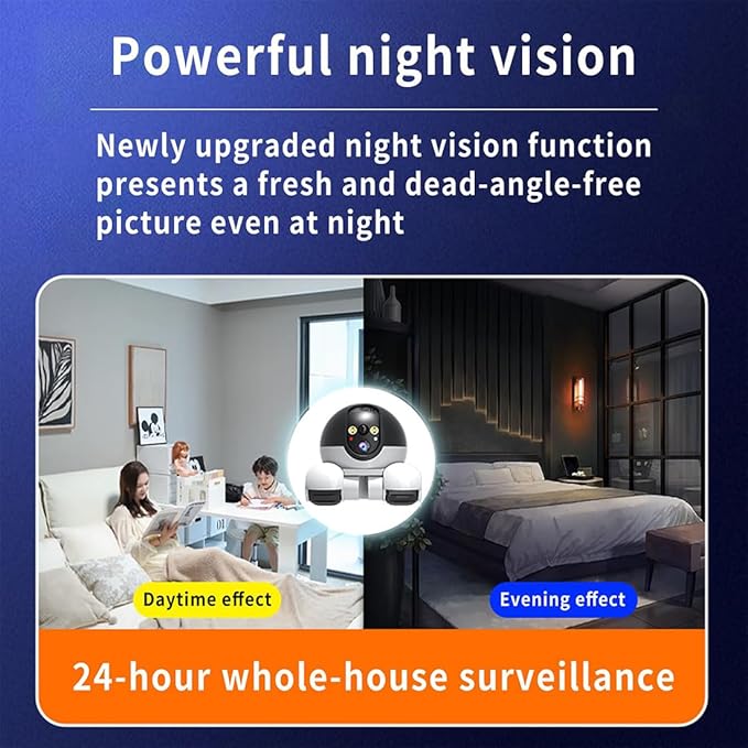 Pet Cameras Indoor with Phone App, 1080p Dual Lens, P 360°/T 90° Rotation Monitoring, 2-Way Talk, Night Vision, Motion Detection, Video Recording (4G, Camera only)