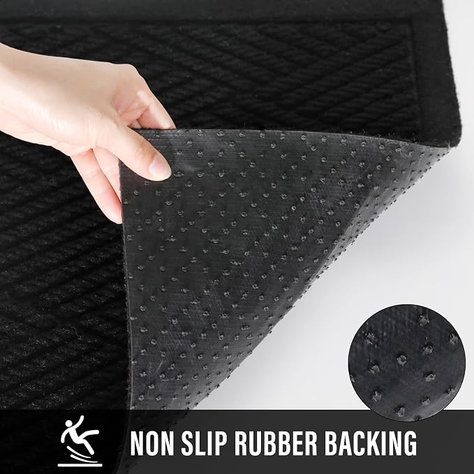 HIYARD Durable Front Door Mat, Absorbent Muddy Dirt Resist Welcome Door Mats
