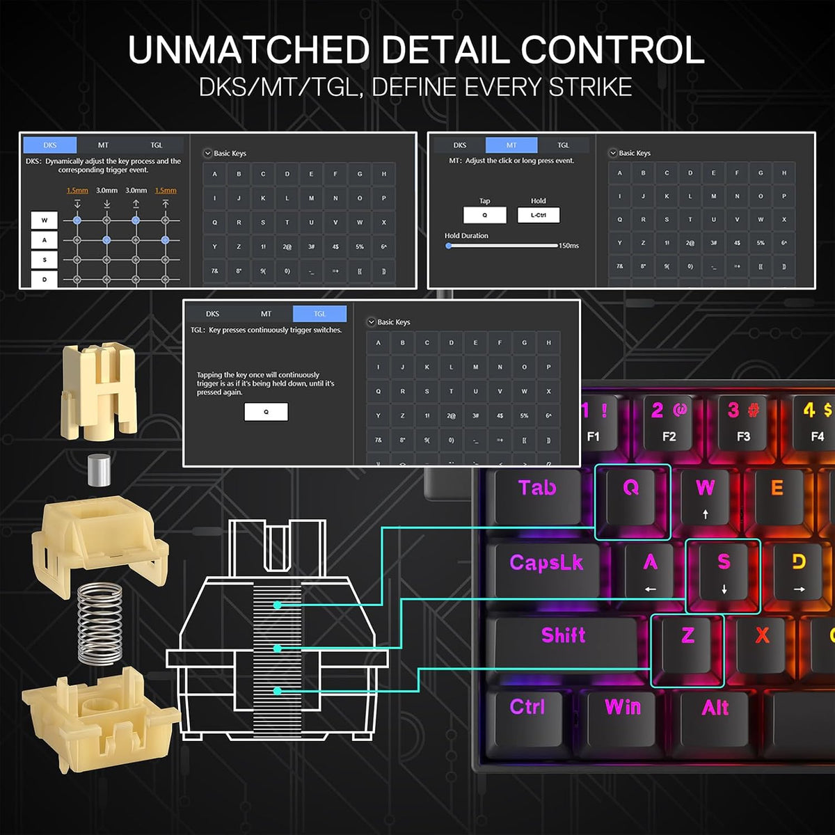 Redragon K617 HE Wired Hall-Effect Rapid Trigger Magnetic Gaming Keyboard