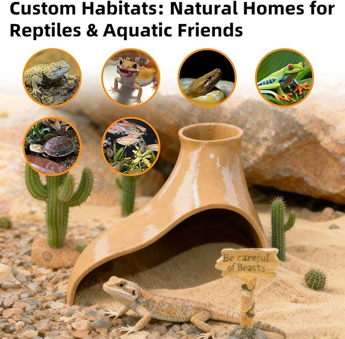 Reptile Underground Corner Cave Viewing Hide Lizard Hognose Leopard Snake Gecko Hideout Habitat Tank Enrichment Reptile Decoration Accessories Toys Ornaments Supplies