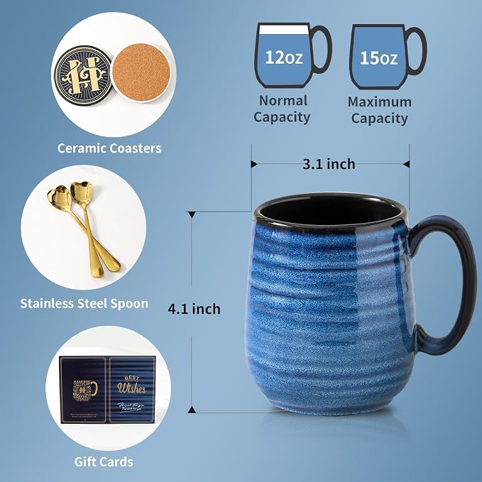 HASENSE Ceramic Coffee Mugs Gift Set