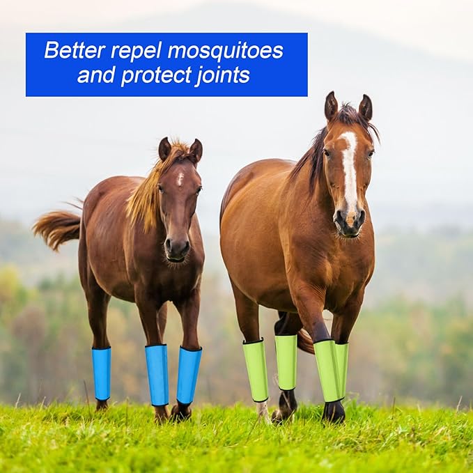 Set of 20 Mesh Fly Boots for Horse Breathable Mesh Horse Boots Protective Horse Leg Wraps Horse Leggings for Preventing Flies and Mosquitoes Bites(Blue, Orange, Pink, Green)