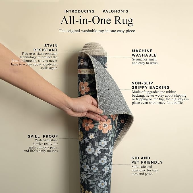 Washable Living Room Area Rug: 8x10 Rugs