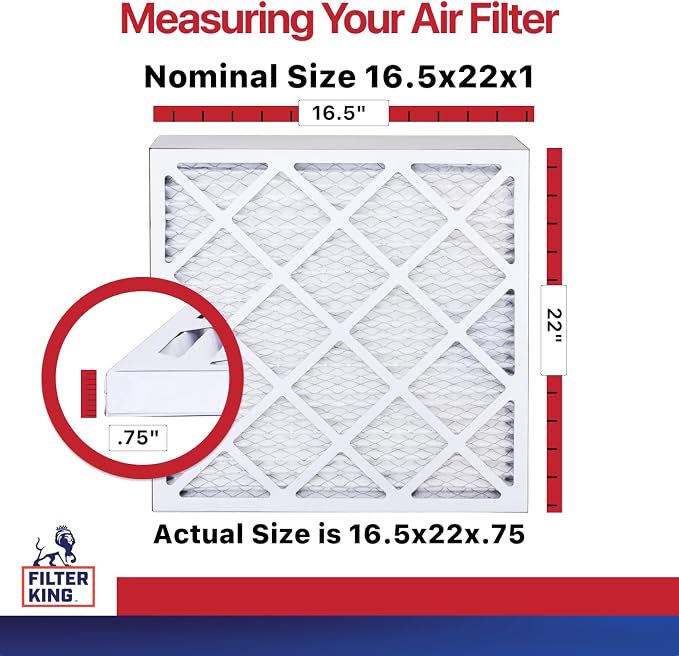 Filter King 16.5x22x1 Air Filter | 12-PACK | MERV 11 HVAC Pleated A/C Furnace
