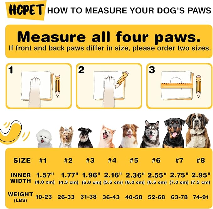 Hcpet Dog Shoes, Dog Boots for Small Dogs, Waterproof Medium Dog Booties Paw Protector for Summer Hot Pavement, Winter Snowy Day, Outdoor Walking, Indoor Hardfloors Anti Slip Sole Orange Size 2