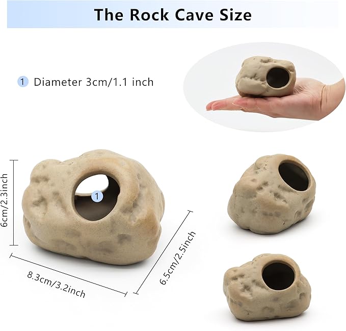 Aquarium Decorations Stackable Ceramic Cave Betta Fish Tank Accessories Rock Cave Decor 6-Piece Set