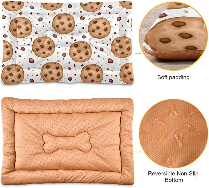 Pet Bed Cookies Dog Bed Mat Absorbing Non Slip Pad Pet Sleeping Mat for Small, Medium, and Large Dogs Puppy Cat 36 in x 24 in