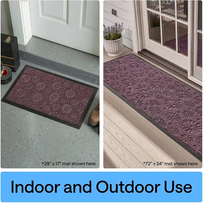 GORILLA GRIP 100% Waterproof All-Season WeatherMAX Doormat, Durable Natural