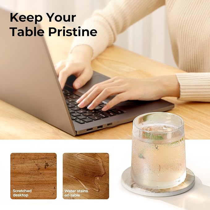 LIFVER Coasters for Coffee Table, Coasters for Drinks Absorbent, Drink Coasters