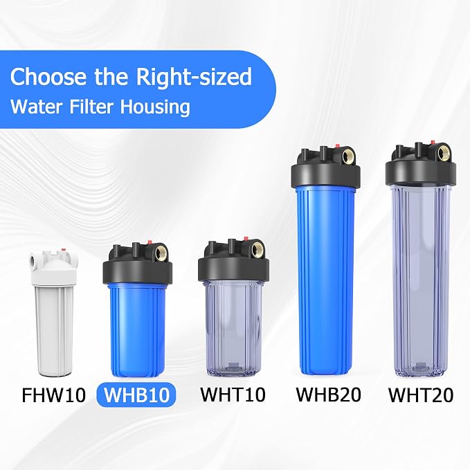 WHB10 Whole House Water Filter Housing, Fit 10"x4.5" Sediment etc Filters