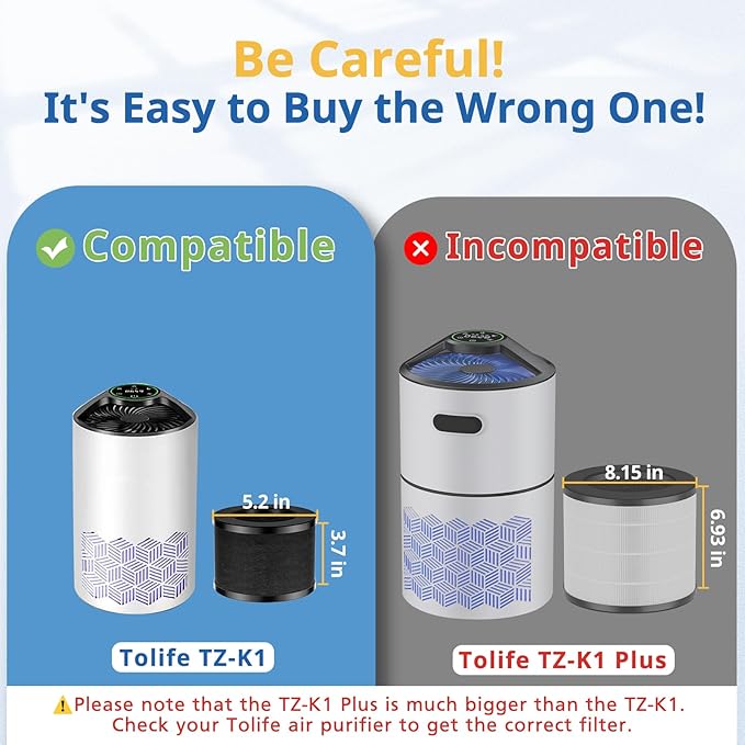 2 Pack TZ-K1 Replacement Filter Compatible
