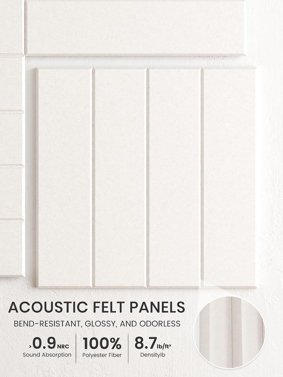 Bumusty 48" x 36" Large Cork Board Alternative, Milky White