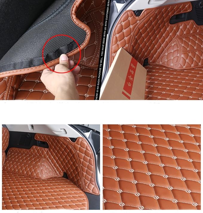 Custom Trunk Cargo Liner Floor Mats for Mercedes GLE Coupe 2015-2019- Largest Coverage, Heavy Duty All Weather Black w/Gold Stitching