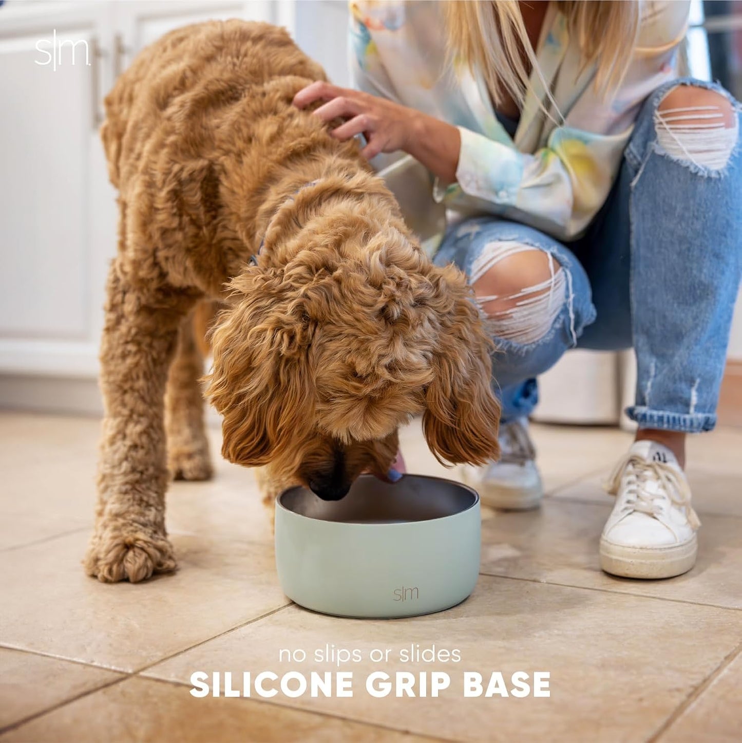 Simple Modern Stainless Steel Pet Water Bowl for Dogs & Cats | Reusable Insulated Stainless Steel Food Bowls for Dog Cat | No Tip No Slip BPA Free | Bentley Collection | Large (64oz) | Lavender