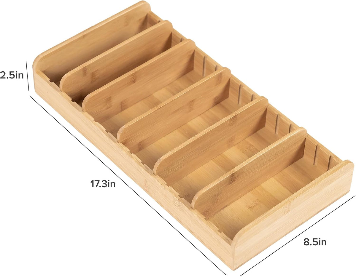 KitchenEdge Kitchen Towel & Storage Organizer, Bamboo