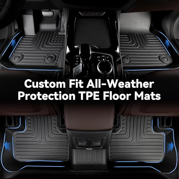 Hutisya-Floor Mats & Cargo Liner Set Fit for Mercedes Benz GLC/GLC 300 / GLC 350e / GLC 43 AMG 2023-2026 All Weather Protection Anti-Slip & Durable TPE Full Set Liners Automotive Accessories-Black