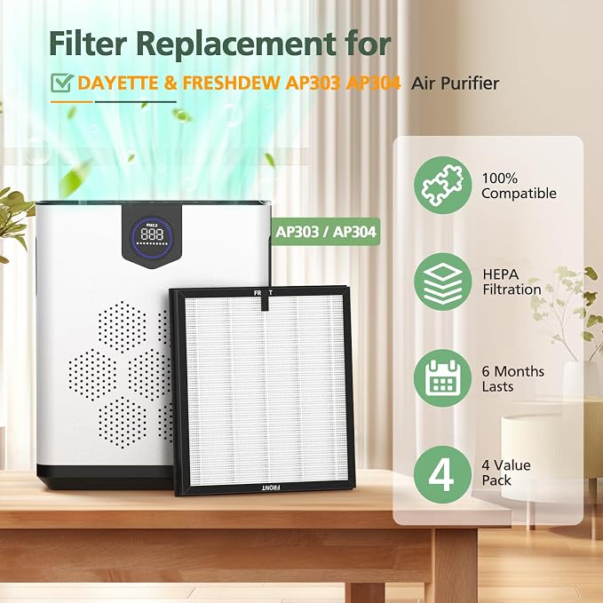 AP303 AP304 Replacement Filters, Compatible