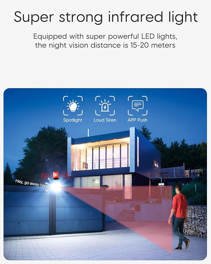 VSTARCAM 4MP Outdoor Security Camera, 2.5K, 360° View, Color Night Vision, PIR Motion Detection, Spotlight Siren Alarm, 2-Way Talk, IP66 Weatherproof, Cloud/SD Storage
