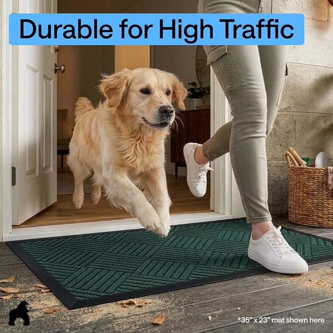GORILLA GRIP 100% Waterproof All-Season WeatherMAX Doormat US Designed Natural
