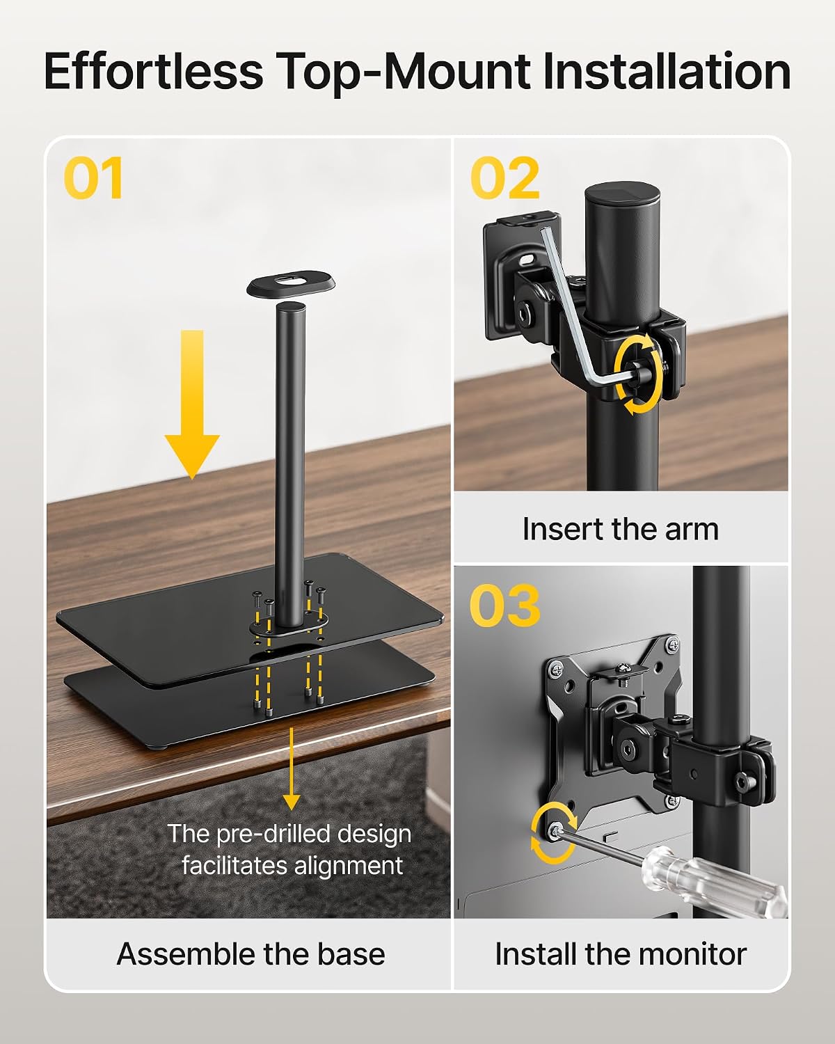 monTEK Vertical Dual Monitor Stand for 17-32", Glass Base