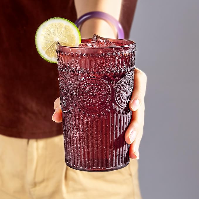 Ciaell 12 Pack Burgundy Plastic Water Glasses