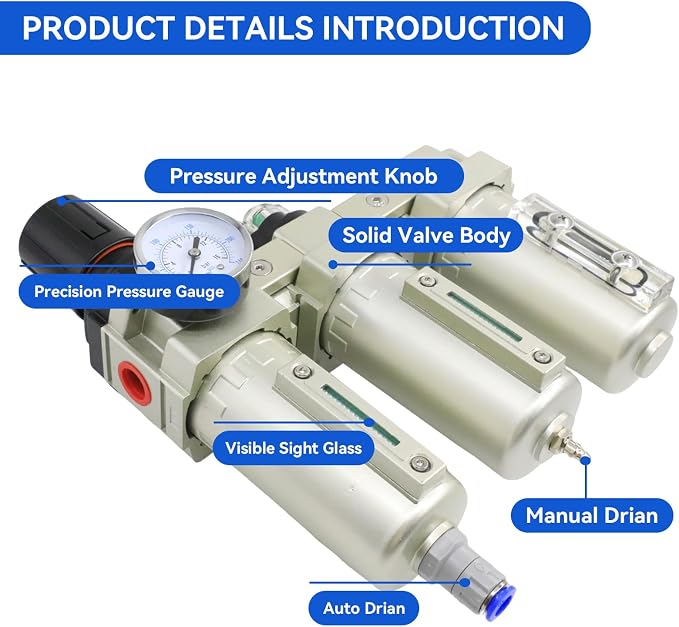 1/2" NPT Industrial Grade 3 Stage Air Dryer