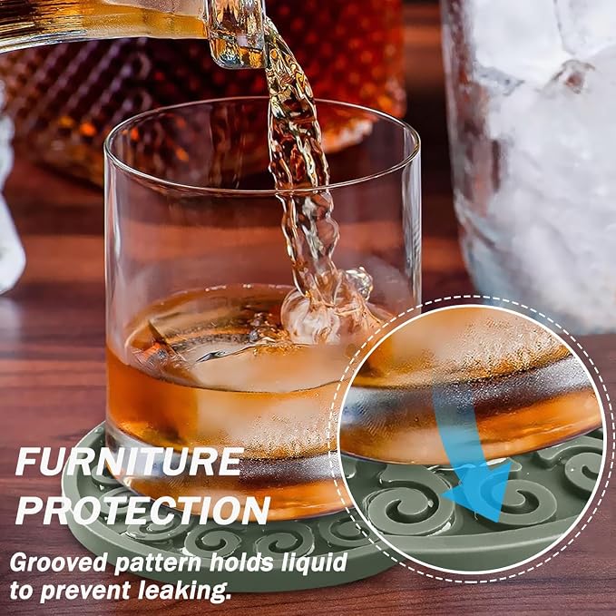 Silicone Coasters for Drinks, Resistant Reusable Drink Coasters-Great Gift for