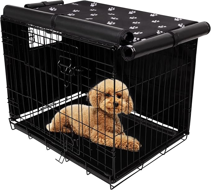Pet Prime Dog Crate Cover for Wire Cages 24 30 36 42 48 Inch Outdoor Pet Kennel Cover Machine Wash & Dry (Cover Only) (36 Inch Crate Cover (36"x23"x25"))