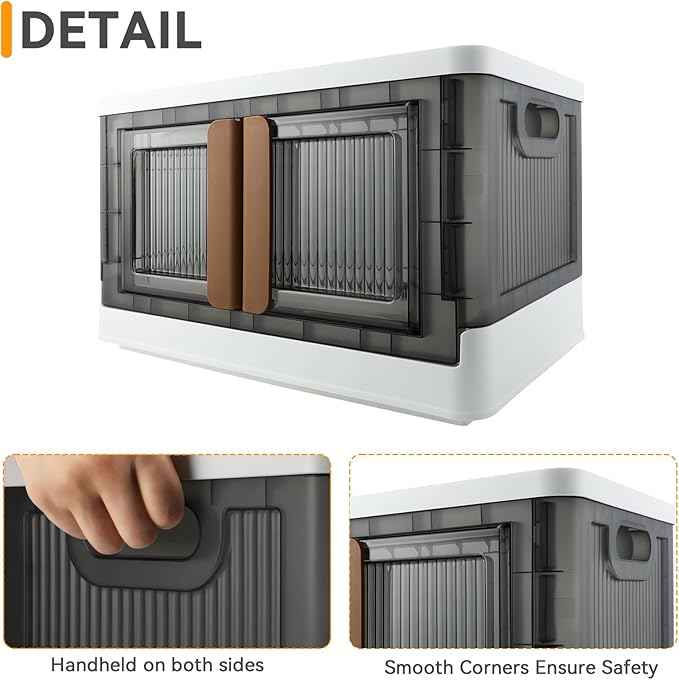 Storage Bins, Plastic Cabinet, 8.4 Gallon Capacity, 4 Pack, Stackable