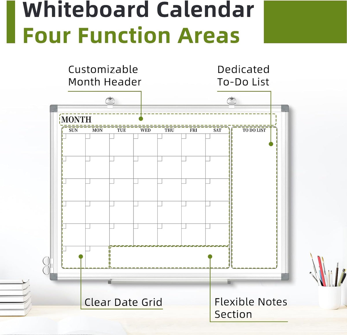 DOLLAR BOSS Dry Erase Whiteboard for Wall, 36x24 in, Magnetic, Double-Sided